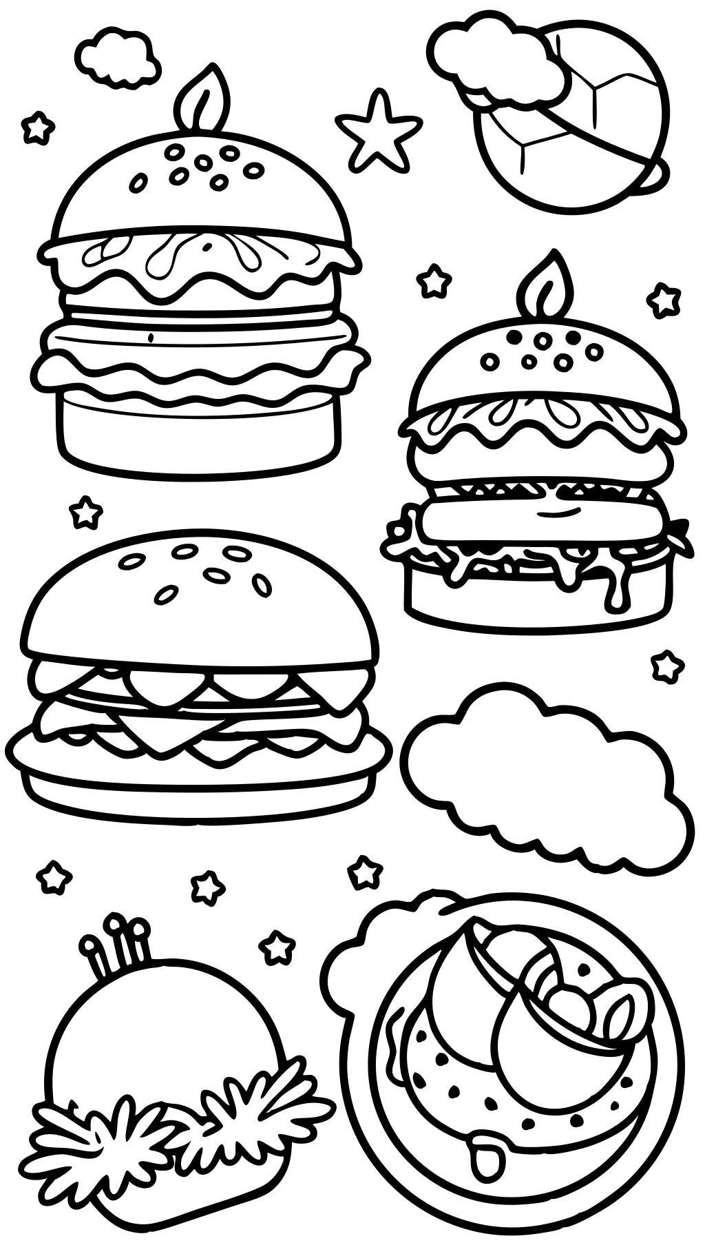 coloring pages of burgers